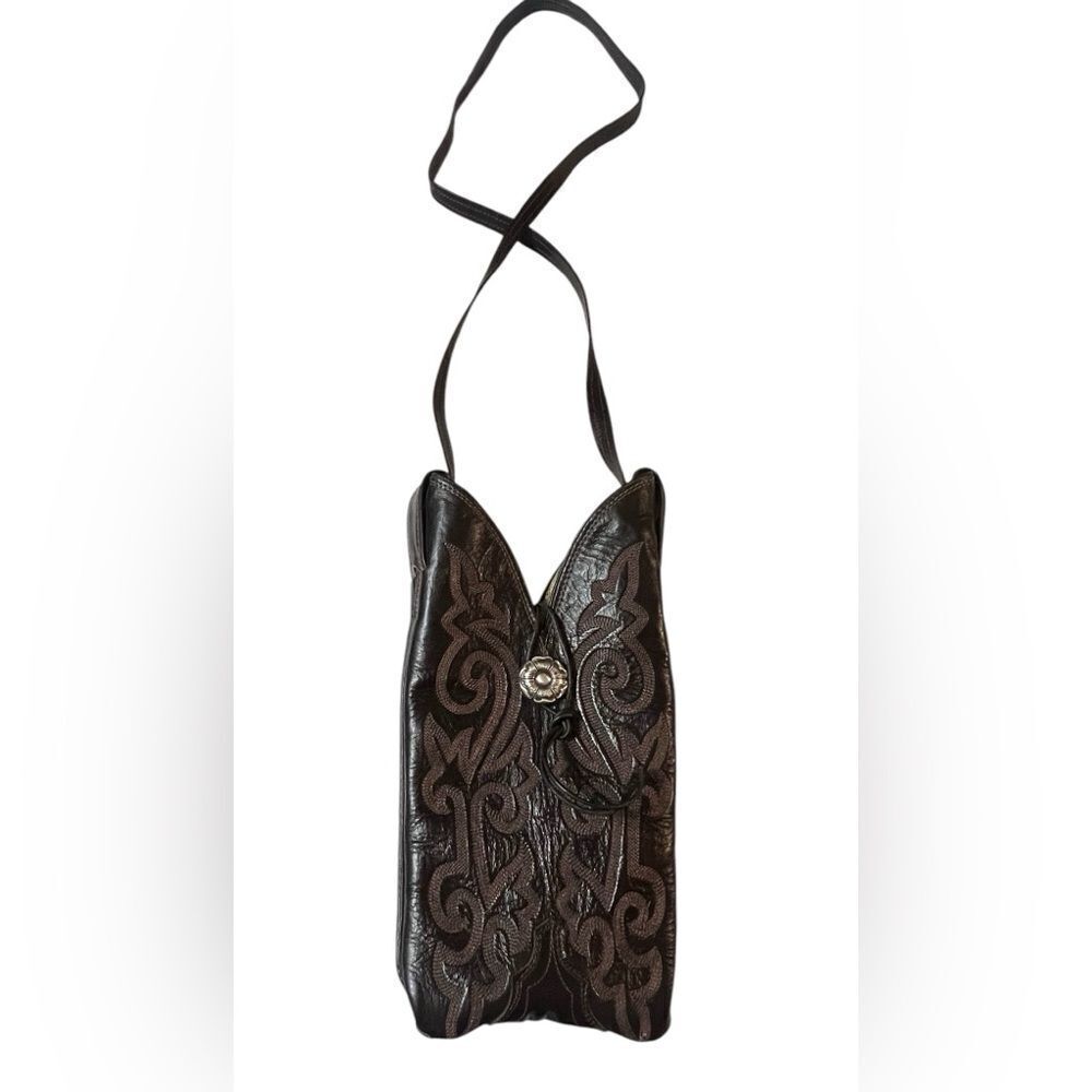 Justin Boots‎ UpCycled Boot Bucket Purse brown Leather Crossbody
